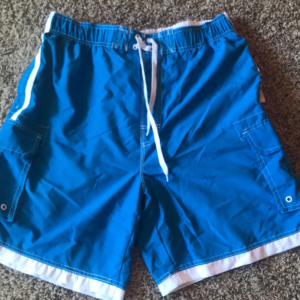 Blue swim trunks